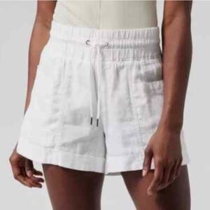 Athleta Cabo Linen Mid Rise Shorts